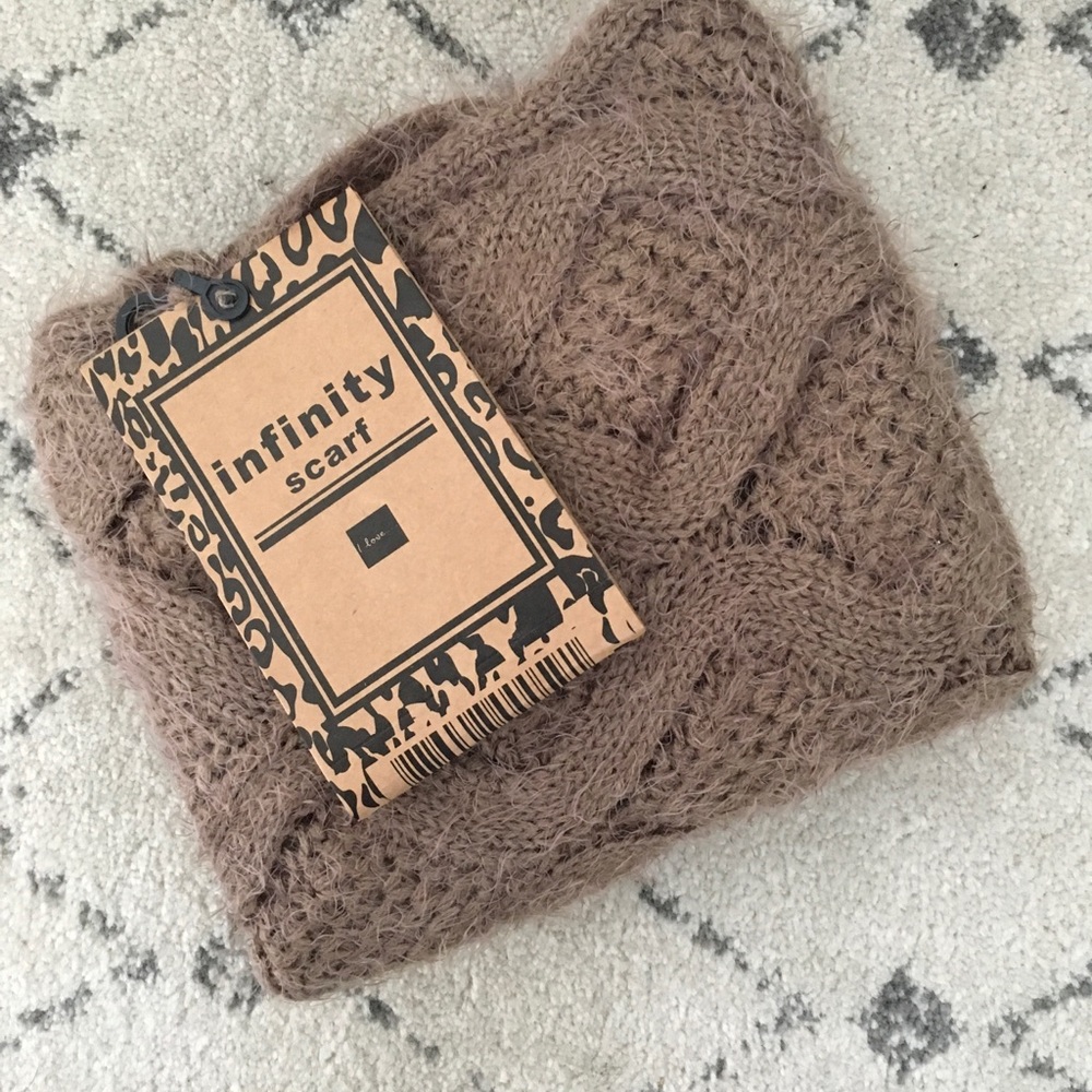 Brown infinity scarf